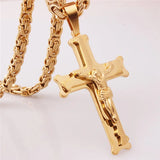 Crucifixion Necklace For Men Women Silver Stainless Steel