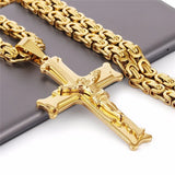 Crucifixion Necklace For Men Women Silver Stainless Steel