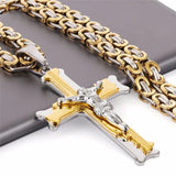 Crucifixion Necklace For Men Women Silver Stainless Steel