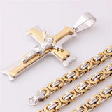 Crucifixion Necklace For Men Women Silver Stainless Steel