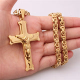 Crucifixion Necklace For Men Women Silver Stainless Steel