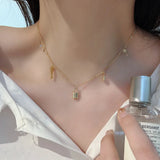 Key Lock Necklace Delicate Collar Chain Ladies Jewelry