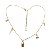Key Lock Necklace Delicate Collar Chain Ladies Jewelry