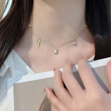 Key Lock Necklace Delicate Collar Chain Ladies Jewelry