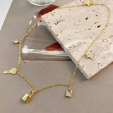 Key Lock Necklace Delicate Collar Chain Ladies Jewelry