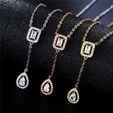 Fashion CZ Pendant Women Necklace Girl's Party Dress Anniversary Gift