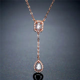 Fashion CZ Pendant Women Necklace Girl's Party Dress Anniversary Gift