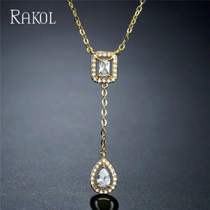 Fashion CZ Pendant Women Necklace Girl's Party Dress Anniversary Gift