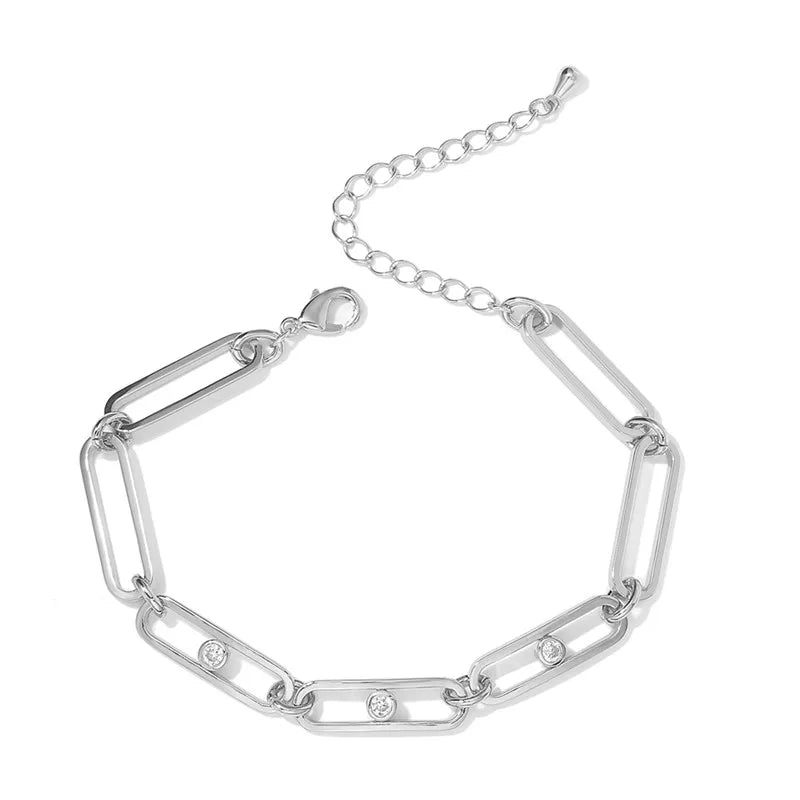 Geometric CZ Tennis Bracelet for Women