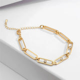 Geometric CZ Tennis Bracelet for Women