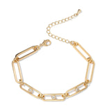Geometric CZ Tennis Bracelet for Women
