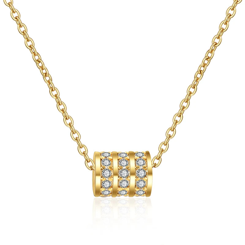 RAKOL INS Lightning Paperclip Pin Tiny CZ Pave Zircon Clavicle Choker Necklace