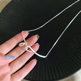 Pearl Pendant Necklace Silver Plated Hook Choke Loop Jewelry