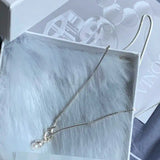 Pearl Pendant Necklace Silver Plated Hook Choke Loop Jewelry
