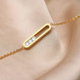 RAKOL CZ Zirconia Crystals Tennis Bracelets Women Stainless Steel Chain