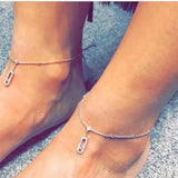 RAKOL CZ Oval Pendant Anklets for Women Beach Accessories
