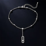 RAKOL CZ Oval Pendant Anklets for Women Beach Accessories