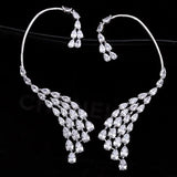 RAKOL Zirconia Ear Clips Adjustable Ear Cuff Silver Marquise Earrings