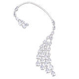 RAKOL Zirconia Ear Clips Adjustable Ear Cuff Silver Marquise Earrings