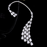 RAKOL Zirconia Ear Clips Adjustable Ear Cuff Silver Marquise Earrings