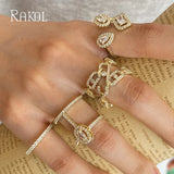 Geometric CZ Open Adjustable Ring for Women Anniversary Gift