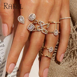 Geometric CZ Open Adjustable Ring for Women Anniversary Gift