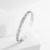 Plated Zircon Bracelets Slim Open Bangles for Women Ladies