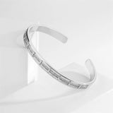 Plated Zircon Bracelets Slim Open Bangles for Women Ladies