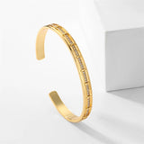 Plated Zircon Bracelets Slim Open Bangles for Women Ladies
