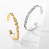 Plated Zircon Bracelets Slim Open Bangles for Women Ladies