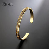 Plated Zircon Bracelets Slim Open Bangles for Women Ladies