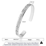 Plated Zircon Bracelets Slim Open Bangles for Women Ladies