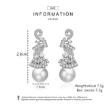 Zircon Flower Stud Earrings Wedding Jewelry