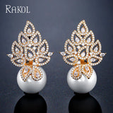 Zircon Flower Stud Earrings Wedding Jewelry
