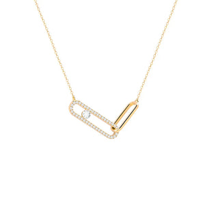 Minimal Hollow Out Double Pin Necklaces for Women's Geometric Pendant