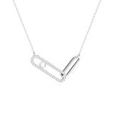 Minimal Hollow Out Double Pin Necklaces for Women's Geometric Pendant