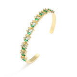 Irregular CZ Open Cuff Bangles for Women