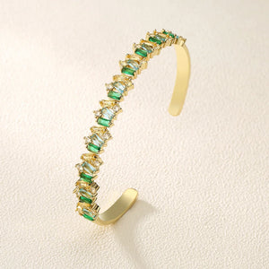 Irregular CZ Open Cuff Bangles for Women