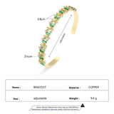Irregular CZ Open Cuff Bangles for Women