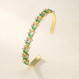 Irregular CZ Open Cuff Bangles for Women