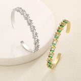 Irregular CZ Open Cuff Bangles for Women