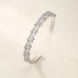 Irregular CZ Open Cuff Bangles for Women