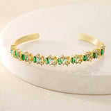 Irregular CZ Open Cuff Bangles for Women