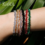 Cubic Zirconia Open Cuff Bangle Bracelet for Women