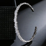Cubic Zirconia Open Cuff Bangle Bracelet for Women