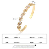 CZ Flower Bangle Bracelet Bridal Wedding Party Jewelry