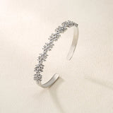 CZ Flower Bangle Bracelet Bridal Wedding Party Jewelry