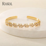 CZ Flower Bangle Bracelet Bridal Wedding Party Jewelry