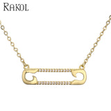Zircon Paper Clip Necklace Oval Geometry Pendant Jewelry