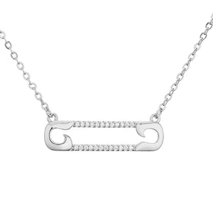 Zircon Paper Clip Necklace Oval Geometry Pendant Jewelry